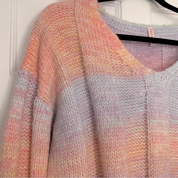 NWOT Anthropologie rainbow knit sweater - Picture 6 of 9
